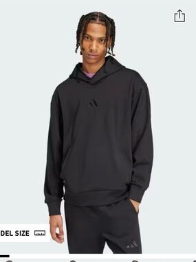 Adidas Men's All Season Black Pullover Hoodie